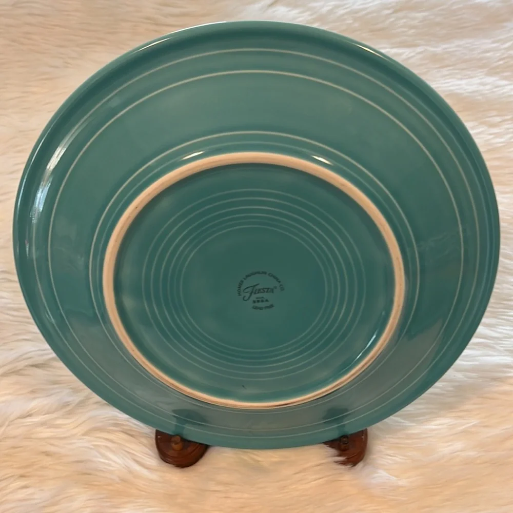 Vintage Fiesta Bundle 3 Diner Plate Ceramic Pottery Turquoise Blue Color